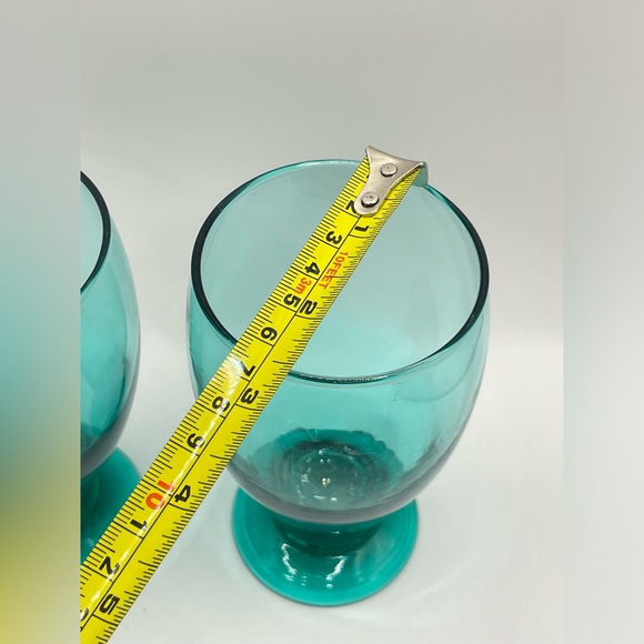 Pair of Cristar Lexington Teal Footed Water Goblets - Picture 7 of 7